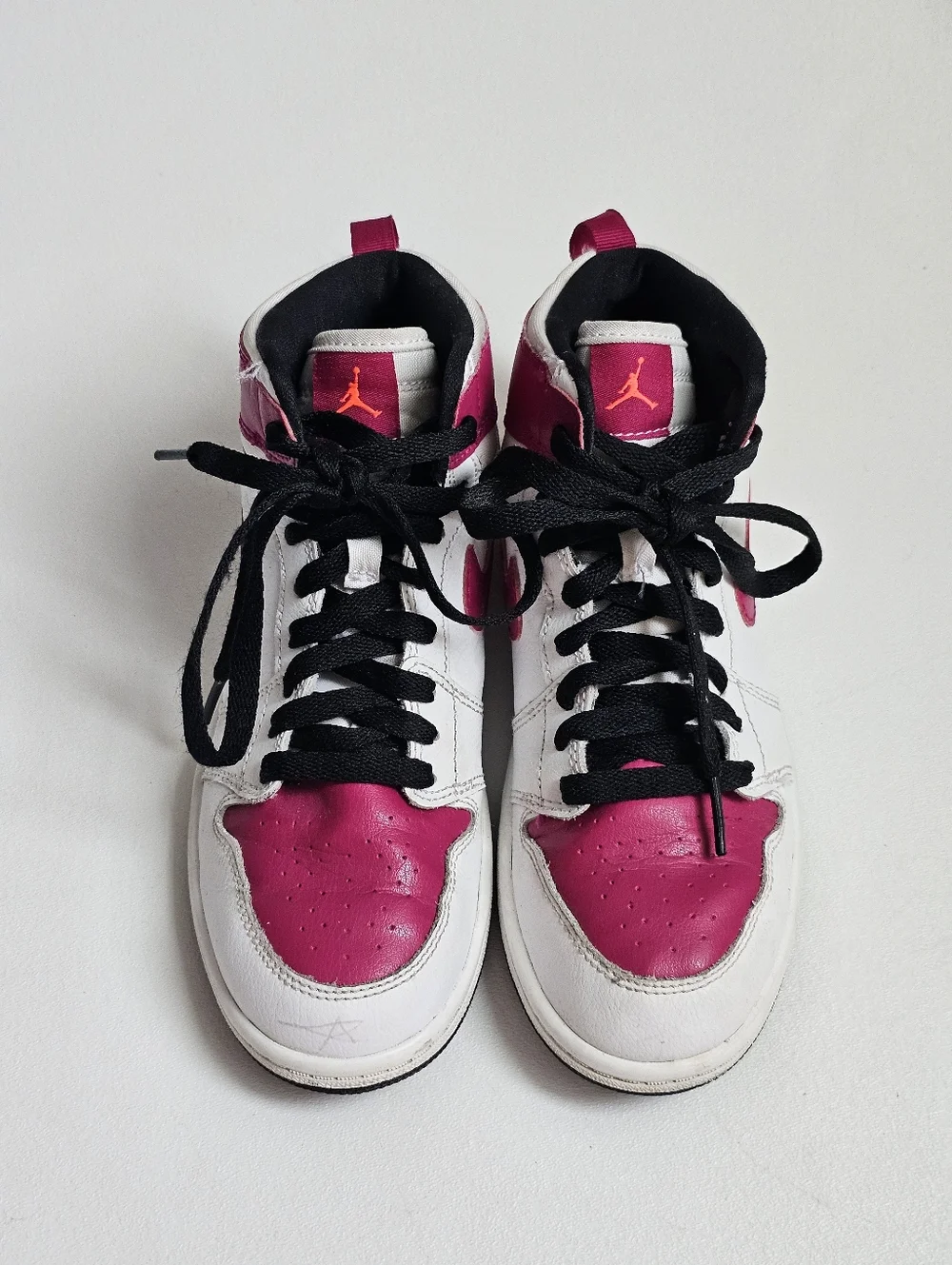 Air Jordan 1 Retro High GS White Sport Fuchsia Pink Black Youth 3Y - Picture 2 of 11